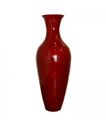 37.5 x 14 in. Bamboo Floor Vase Glossy Red - $372.78 CAD