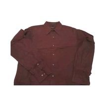 DKNY Men&#39;s Shirt Burgundy Red Long Sleeve Button-Up L  - £42.48 GBP