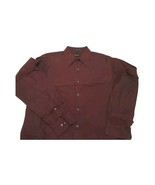 DKNY Men&#39;s Shirt Burgundy Red Long Sleeve Button-Up L  - £42.41 GBP
