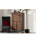 Elodia Walnut Brown and Black Multipurpose Storage Cabinet - $8,674.21 MXN