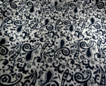 Upolstery Cotton Black White Paisley woven fabric use either side 66&quot; X ... - $13.85