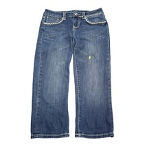 LA Idol USA Pants Womens 9 Blue Denim Mid Rise Straight Leg Capri Jeans - £23.34 GBP