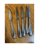 4 Oneida CAMBER CRESTA WINDSWEPT SCROLL glossy stainless flatware knives - £12.57 GBP