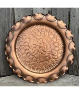 Vintage Hammered Copper Flower Tray Large Round Peony Centerpiece Gregor... - €26,93 EUR