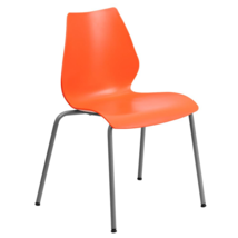 HERCULES Series 770 lb. Capacity Orange Stack Chair with Lumbar Support and Silv - £71.13 GBP+