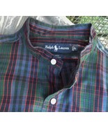 Vintage RALPH LAUREN Postboy Shirt--Stewart Tartan Plaid Heavy Blair Cot... - £36.53 GBP