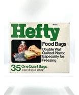 Vintage Hefty Double Wall Quilted Food Bags Quart New Old Stock 35 ct Prop - $14.85