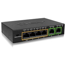 -Tech 6 Port Poe+ Switch (4 Poe+ Ports With 2 Ethernet Uplink And Extend... - £36.17 GBP