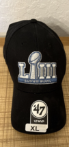 Super Bowl LIII 53 47 Brand Black XL Hat Cap Adjustable Atlanta 2/03/19 NWT - £11.01 GBP