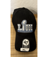 Super Bowl LIII 53 47 Brand Black XL Hat Cap Adjustable Atlanta 2/03/19 NWT - £11.00 GBP