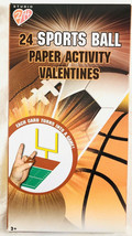 24 Sports Ball Paper Activity Valentine&#39;s Day Cards - £3.68 GBP