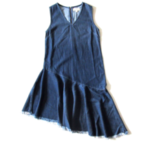 NWoT Cloth &amp; Stone Dark Tencel Denim Fray Hem Asymmetrical Sleeveless Dress XS - £26.82 GBP