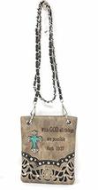 Bible Cover Cut Out Embroidered Scripture Verse Rhinestone Agate Cross M... - $22.99