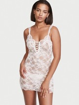 NWT Victoria&#39;s Secret S MINI SLIP dress WHITE lace BRIDAL I DO bride - $98.99