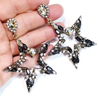 Multi Color Chandelier Earrings, Rhinestone Crystal Earrings, Star Drop Pageant  - £33.44 GBP