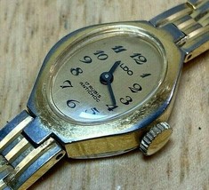 Vintage ALDO Lady Gold Tone 17 Jewels Barrel Hand-Wind Mechanical Watch Hours - £9.52 GBP
