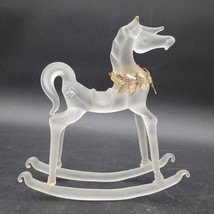 Silvestri Rocking Horse Hand Blown Frosted Glass Christmas Figure Gold C... - £15.70 GBP