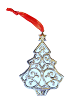 Lenox Sparkle and Scroll Silver Christmas Holiday Ornament - New - Tree Clear - £17.29 GBP