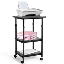 Black Multifunction Adjustable Height 3-tier Printer Stand on Wheels - $3,170.51 MXN
