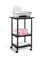 Black Multifunction Adjustable Height 3-tier Printer Stand on Wheels - $3,170.51 MXN