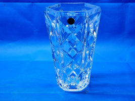 Beautiful LUMINARC Cristal D’Arques 10” Cut Crystal Hexagon Beveled Rim Vase - £31.19 GBP
