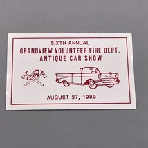Vintage Grandview Pennsylvania Antique Car Show Metal Plate Badge 1989 - £10.89 GBP