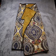 Womens Sleeveless Vest Shacket Gold Paisley Asymmetrical Lightweight Casual - £14.41 GBP