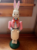 White Painted Wood Easter Bunny Rabbit Candle Holder Holiday Figurine – ... - £8.87 GBP