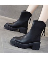 Handmade Short Boots,Genuine Leather, Vintage Style, Waterproof for Woman - £78.63 GBP