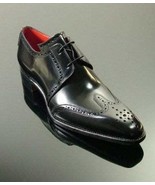 Best Black Office Wear Genuine Leather Shoes, Hand Made Lace Up Shoes - $149.50