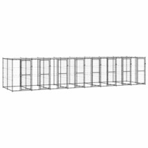 Outdoor Dog Kennel Steel with Roof 19.36 m² - £813.82 GBP