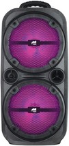 Portable Dual 8′′ Wireless Party Speakers With Disco Lights, And 3.5Mm Input. - £67.91 GBP