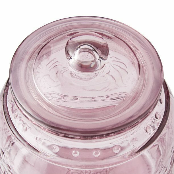 Pioneer Woman CASSIE ~ Rose Embossed Glass ~ Jar/Canister ~ Large ~ 6.25" x 8" Item image 3