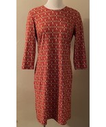 J. McLaughlin Sophia Dress Heartsong Red Gold Scroll Catalina Cloth Size... - $52.61 CAD