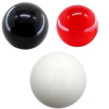 Universal JDM Black/White/Red Round Glossy Ball Manual Gear Shift Knob Shifter  - £10.98 GBP
