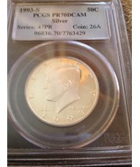 1993-S  Silver Kennedy Half Dollar Proof 70DC PCGS - £283.17 GBP