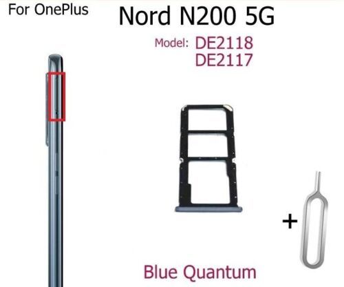 SIM Card Tray SD Holder Slot for OnePlus Nord N200 5G Blue Plus Pin - $19.99