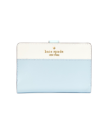 New Kate Spade Madison Medium Compact Bifold Wallet Leather Crisp Sky Multi - $65.01