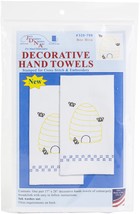 Jack Dempsey Stamped Decorative Hand Towel Pair 17&quot;X28&quot;-Bee Hive - £19.86 GBP
