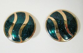 Vintage Avon 1986 COLOR SENSATION Clip on Earrings w/ Box Brilliant Blue Sparkle - £9.93 GBP