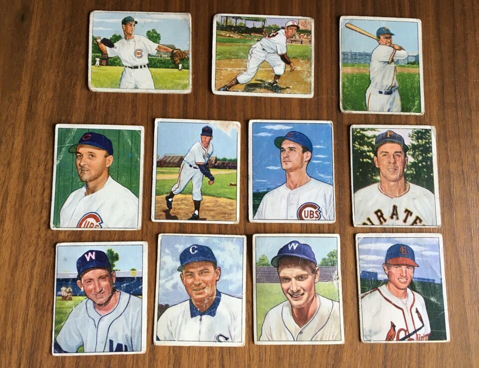 Lot Of 11 Vintage 1950 Bowman Baseball Cards Lower Grade - $59.99
