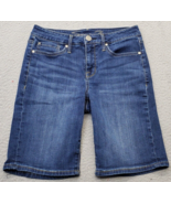Seven7 Bermuda Shorts Women Size 6 Blue Denim Cotton Pockets Stretch Com... - $20.29