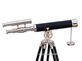 NauticalMart Floor Standing Chrome and Leather Griffith Astro Telescope 45&quot; - £109.38 GBP