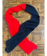 Vintage 1960s GLENTEX 100% Orlon BLACK &amp; RED Long Neck Scarf Made in USA - £11.09 GBP