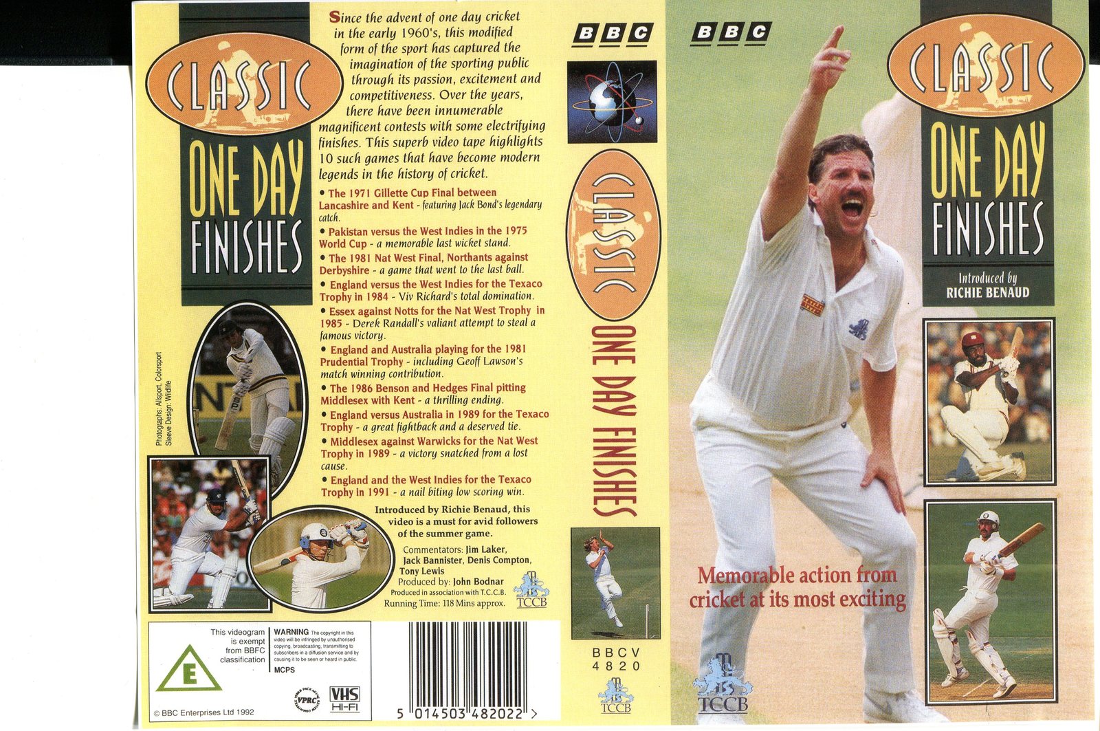 CLASSIC CRICKET ONE DAY FINISHES VHS VIDEO NTSC - $5.89