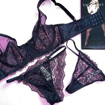 Nwt Victoria&#39;s Secret sans Doublure 34D Soutien-Gorge Ensemble S Culotte O/S - £99.70 GBP