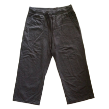 Hanes Womens Gray Pockets Elastic Waist Drawstring Capri Pants Size L 12 - £10.87 GBP