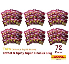 72 x Tako SQUID SNACK THAI SEAFOOD DELICIOUS Sweet &amp; Spicy Flavour 6.5g - $49.46
