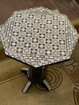 Egyptian Handmade Wood Chess Table Inlaid Mother of Pearl (16&quot;) - £302.12 GBP