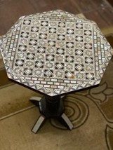 Egyptian Handmade Wood Chess Table Inlaid Mother of Pearl (16&quot;) - £289.31 GBP